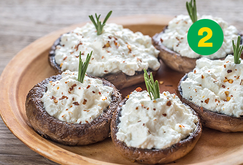 Astuce de No&euml;l #2: Champignons farcis au fromage &agrave; la cr&egrave;me