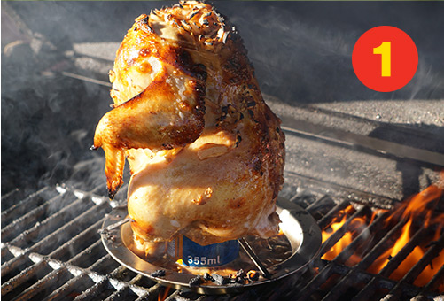 Poulet sur canette de bi&egrave;re