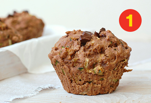 Dark chocolate zucchini muffins