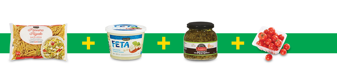 Une salade de p&acirc;tes v&eacute;g&eacute;tarienne au pesto