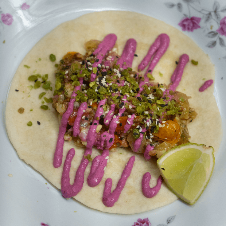 tacos de poisson effiloché
